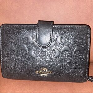 Coach Black Embossed Leather Wallet
